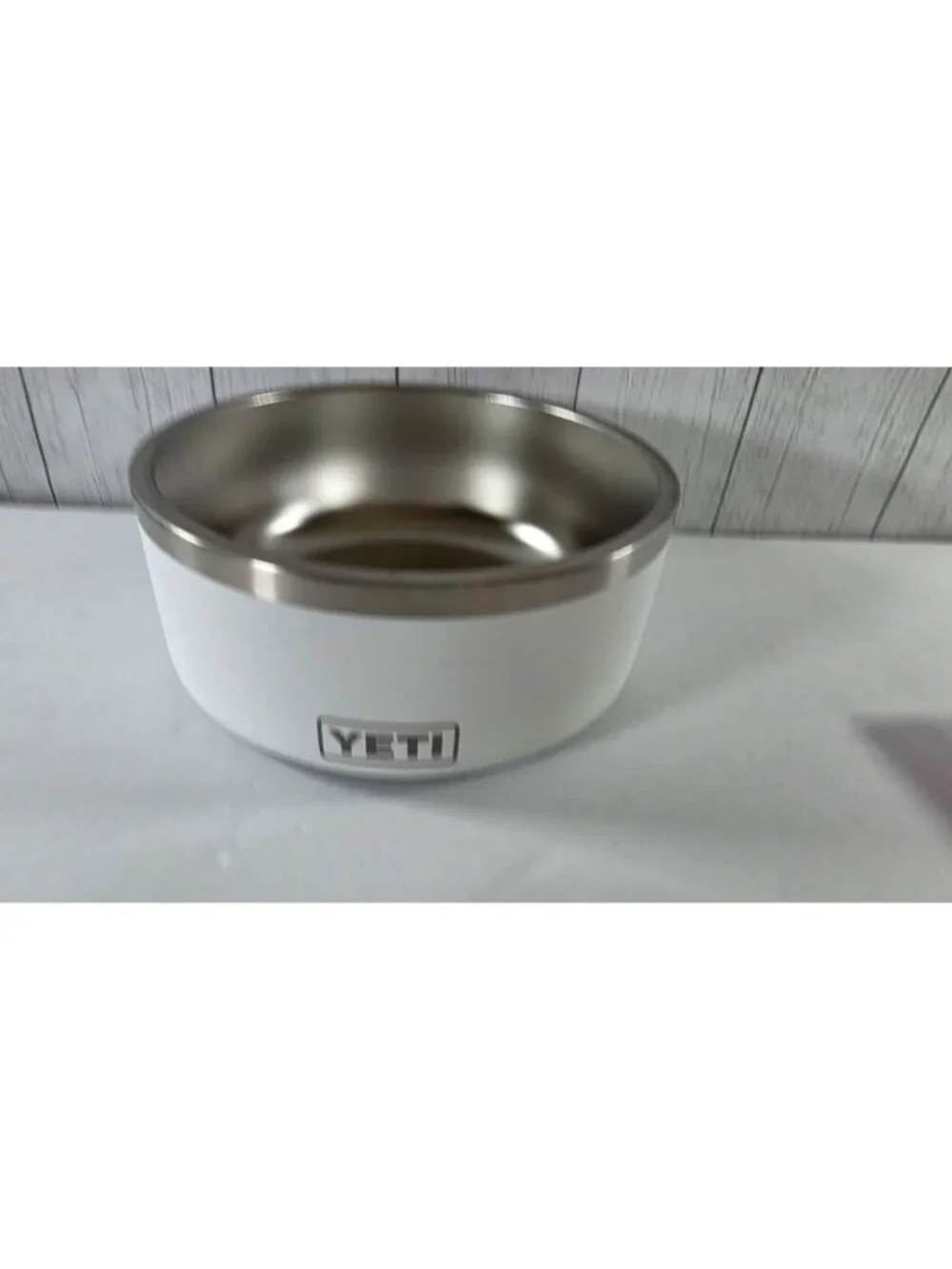YETI BOOMER 8 STAINLESS STEEL DOG BOWL WHITE NON-SLIP FOOD WATER DISH 64 OZ